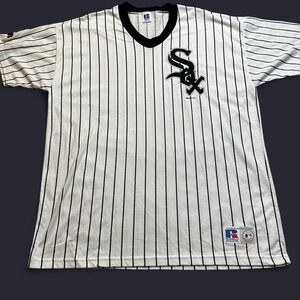 Vintage Chicago White Sox Russell athletic 1999 pinstripe‎ tshirt size XL
